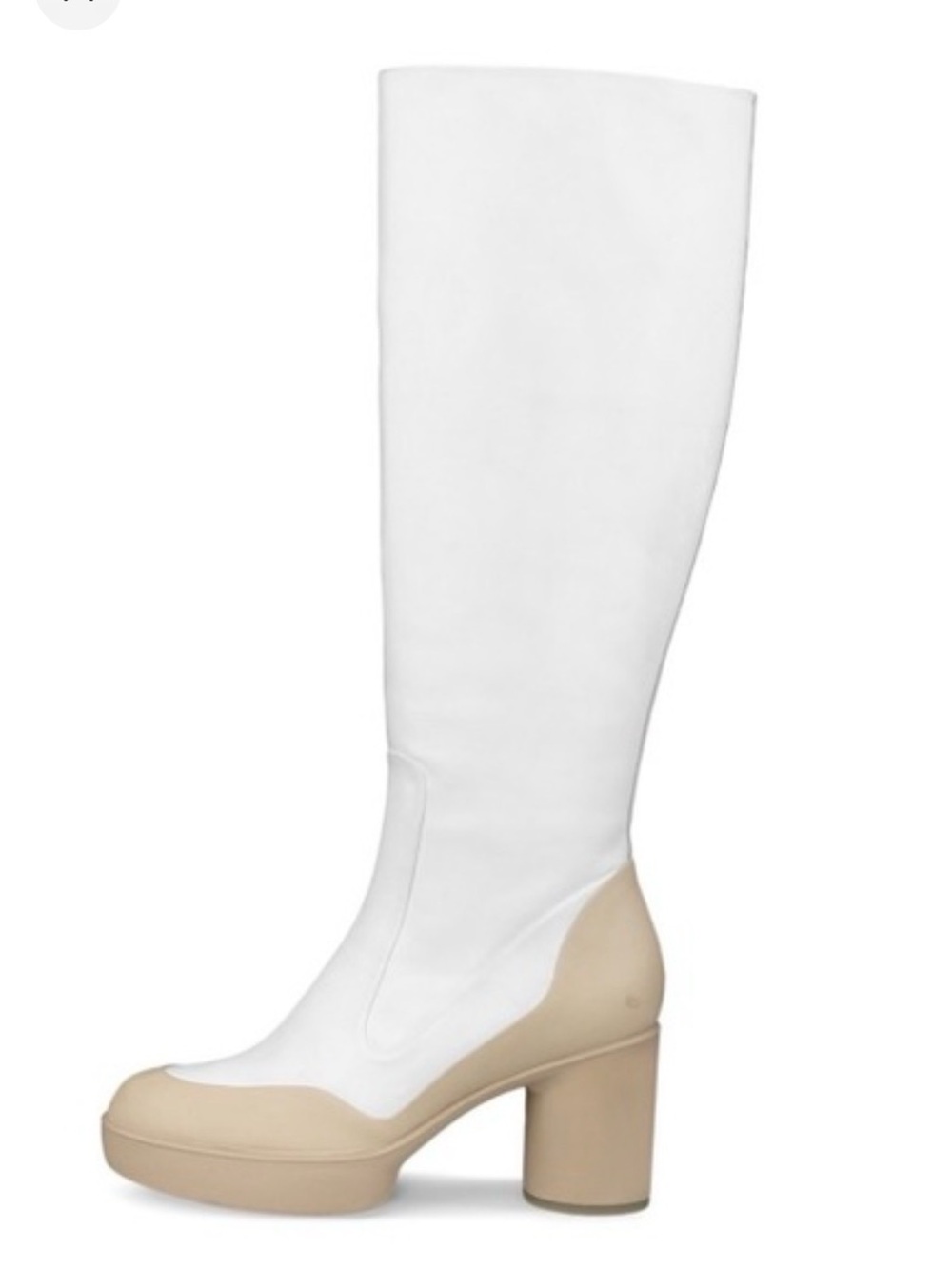Ecco White and Tan Heeled Boots size 8-8.5